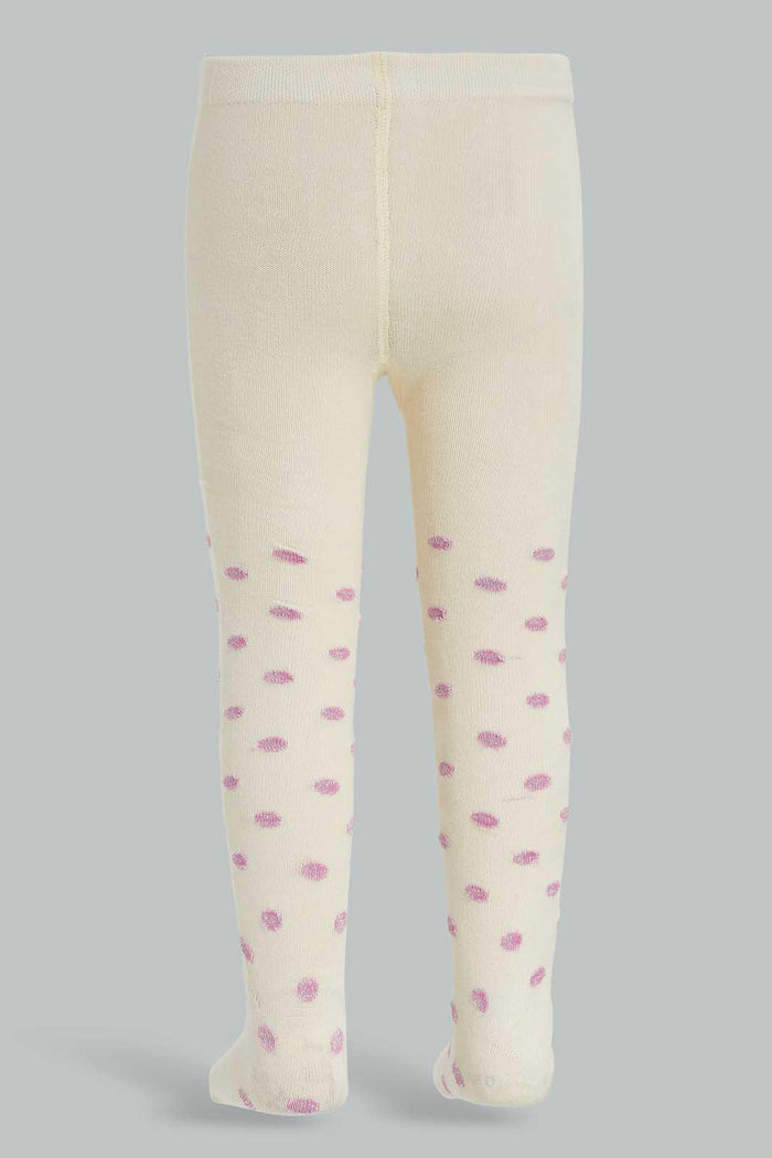 Redtag-White-Polka-Dot-Lurex-Stocking-365,-Category:Tights,-Colour:White,-Deals:New-In,-Filter:Infant-Girls-(3-to-24-Mths),-ING-Tights,-New-In-ING-APL,-Non-Sale,-Section:Girls-(0-to-14Yrs)-Infant-Girls-3 to 24 Months