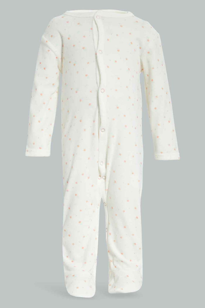 Redtag-White-AOP-Floral-Velour-Sleepsuit-Category:Sleepsuits,-Colour:White,-Deals:New-In,-Dept:New-Born,-Filter:Baby-(0-to-12-Mths),-NBB-Sleepsuits,-New-In-NBB-APL,-Non-Sale,-Section:Boys-(0-to-14Yrs),-W22B-Baby-0 to 12 Months