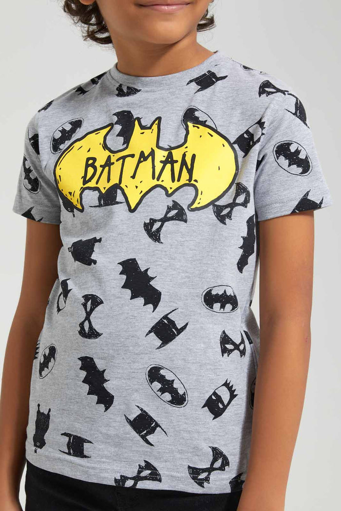 Redtag-Grey-Batman-AOP-Short-Sleeve-T-Shirt-BOY-T-Shirts,-Category:T-Shirts,-CHR,-Colour:Grey,-Deals:New-In,-Filter:Boys-(2-to-8-Yrs),-New-In-BOY-APL,-Non-Sale,-Section:Boys-(0-to-14Yrs),-TBL,-W22A-Boys-2 to 8 Years