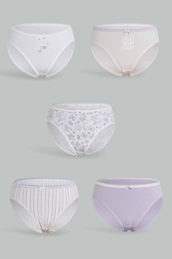 Redtag-5pcs-Bikini-Brief-Packs-365,-Category:Briefs,-Colour:Assorted,-Deals:New-In,-Dept:Girls,-ESS,-Filter:Senior-Girls-(8-to-14-Yrs),-GSR-Briefs,-New-In-GSR-APL,-Non-Sale,-Section:Girls-(0-to-14Yrs)-Senior-Girls-9 to 14 Years