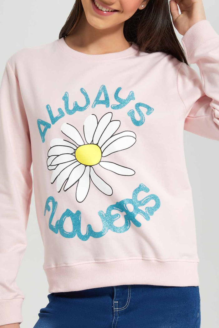 Redtag-Pink-Besic-Sweatshirt-Category:Sweatshirts,-Colour:Apricot,-Deals:New-In,-Filter:Senior-Girls-(8-to-14-Yrs),-GSR-Sweatshirts,-New-In-GSR-APL,-Non-Sale,-Section:Girls-(0-to-14Yrs),-TBL,-W22B-Senior-Girls-9 to 14 Years