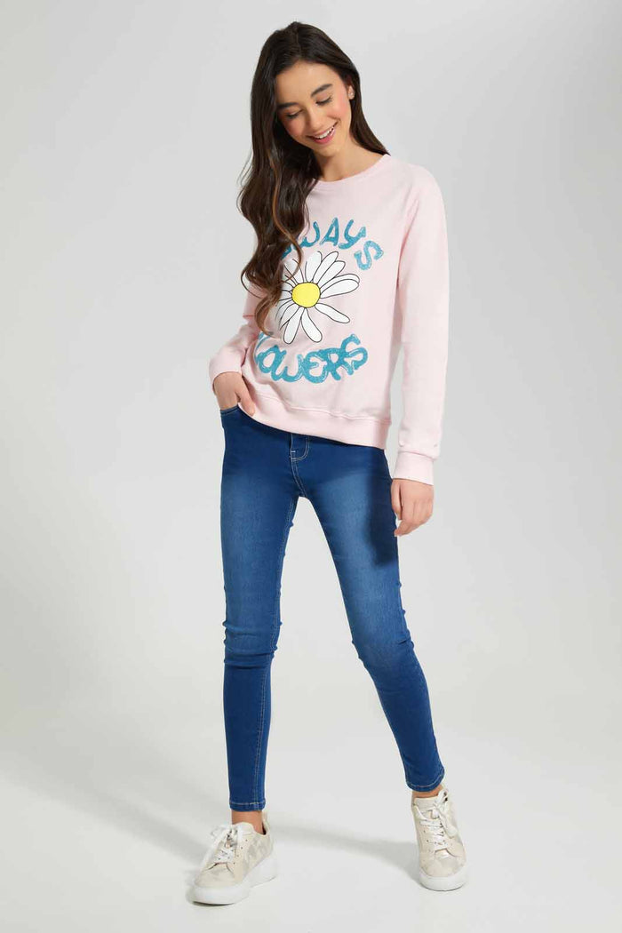 Redtag-Pink-Besic-Sweatshirt-Category:Sweatshirts,-Colour:Apricot,-Deals:New-In,-Filter:Senior-Girls-(8-to-14-Yrs),-GSR-Sweatshirts,-New-In-GSR-APL,-Non-Sale,-Section:Girls-(0-to-14Yrs),-TBL,-W22B-Senior-Girls-9 to 14 Years