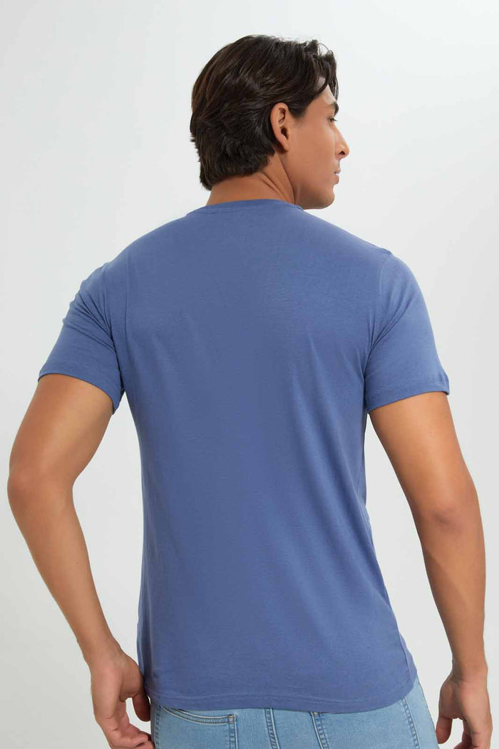 Redtag-Blue-Crew-Neck-T-Shirt-Category:T-Shirts,-Colour:Blue,-Deals:New-In,-Filter:Men's-Clothing,-Men-T-Shirts,-New-In-Men-APL,-Non-Sale,-Section:Men,-TBL,-W22A-Men's-