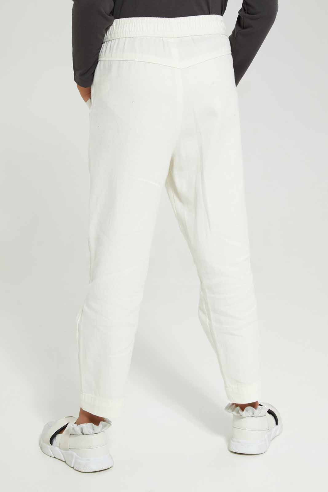 Buy Girls White Baggy Jegging for Girls 123454029 in Saudi Arabia REDTAG