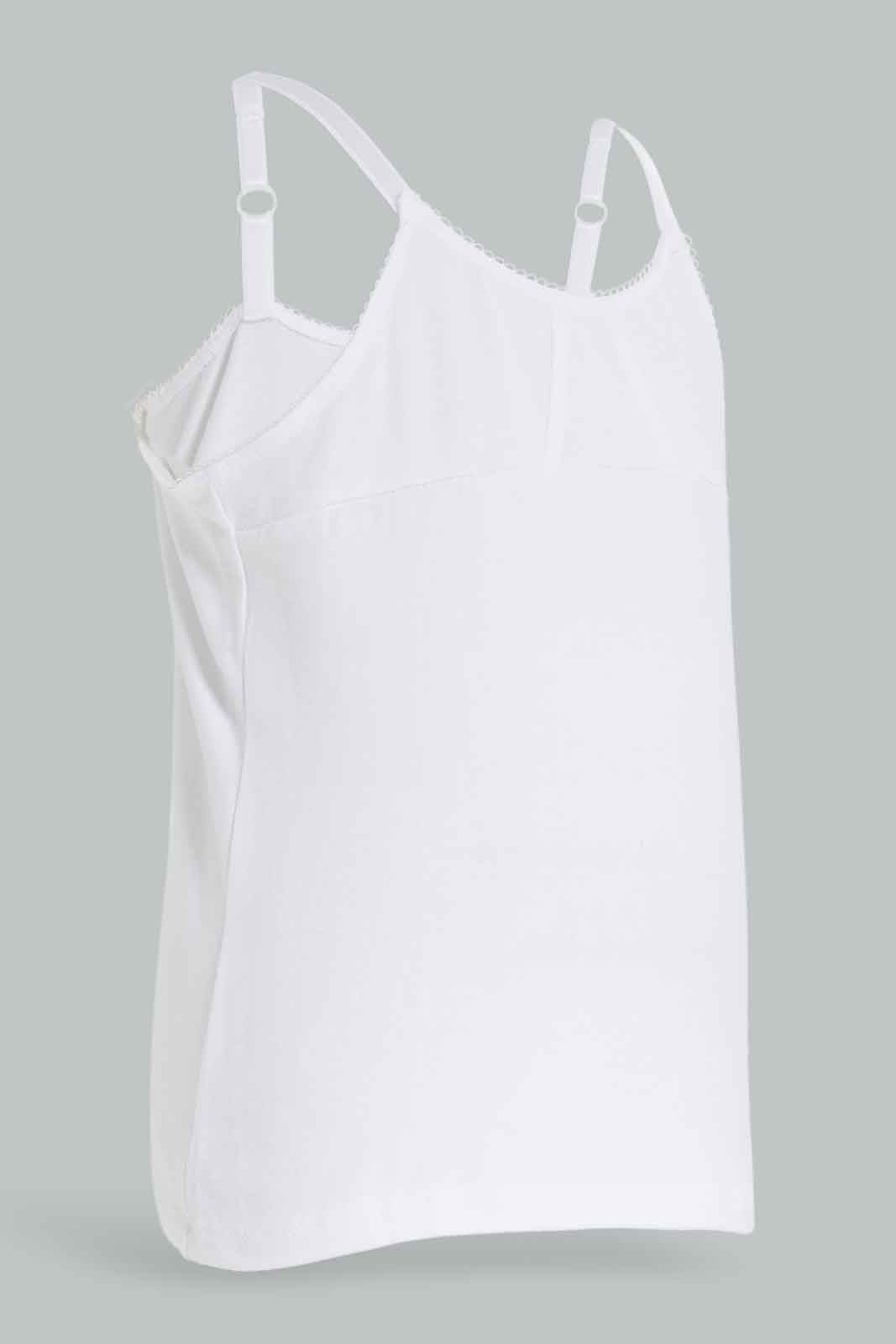 Senior Girls White Vest Set (Pack Of 2)