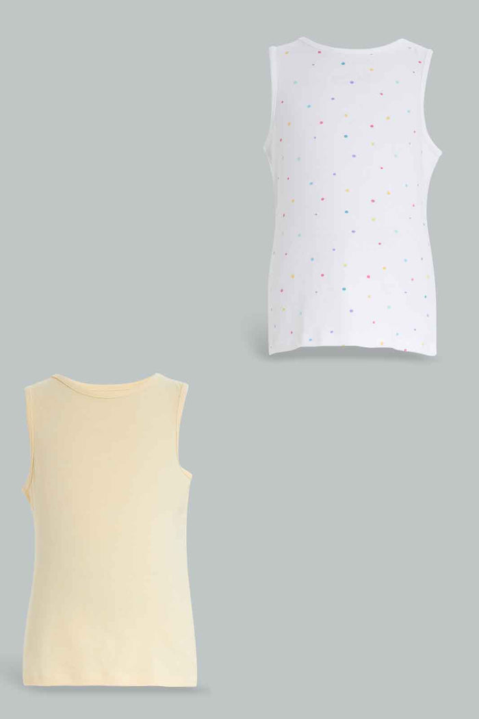 Redtag-2PK-Vest---White-/-Yellow-365,-Category:Vests,-Colour:Yellow,-Deals:New-In,-Filter:Girls-(2-to-8-Yrs),-GIR-Vests,-New-In-GIR-APL,-Non-Sale,-Section:Girls-(0-to-14Yrs)-Girls-2 to 8 Years