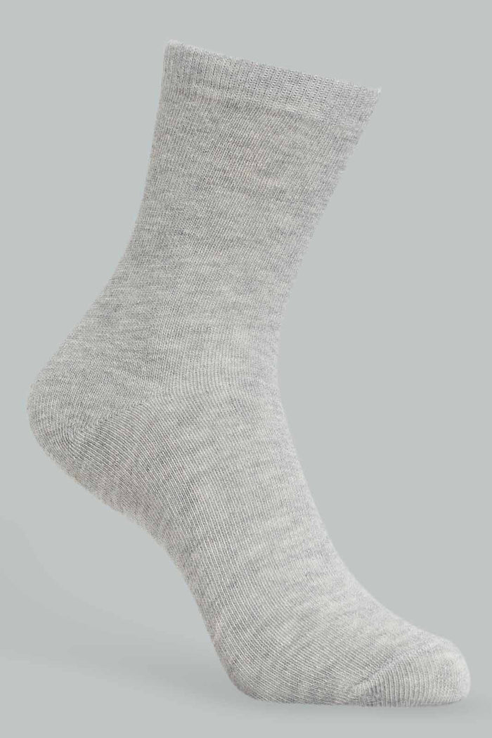 Redtag-White/Black/Grey-Mel-3-Pcs-Pack-Crew-Socks-365,-BSR-Socks,-Category:Socks,-Colour:Assorted,-Deals:New-In,-Filter:Senior-Boys-(8-to-14-Yrs),-New-In-BSR-APL,-Non-Sale,-Section:Boys-(0-to-14Yrs)-Senior-Boys-9 to 14 Years