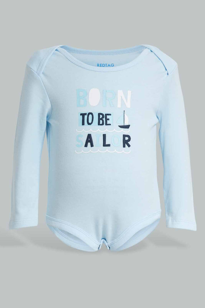 Redtag-Blue-boys-5-pack-body-suit-Category:Bodysuits,-Colour:Blue,-Deals:New-In,-Filter:Baby-(0-to-12-Mths),-NBB-Bodysuits,-New-In-NBB-APL,-Non-Sale,-Section:Boys-(0-to-14Yrs),-W22A-Baby-0 to 12 Months