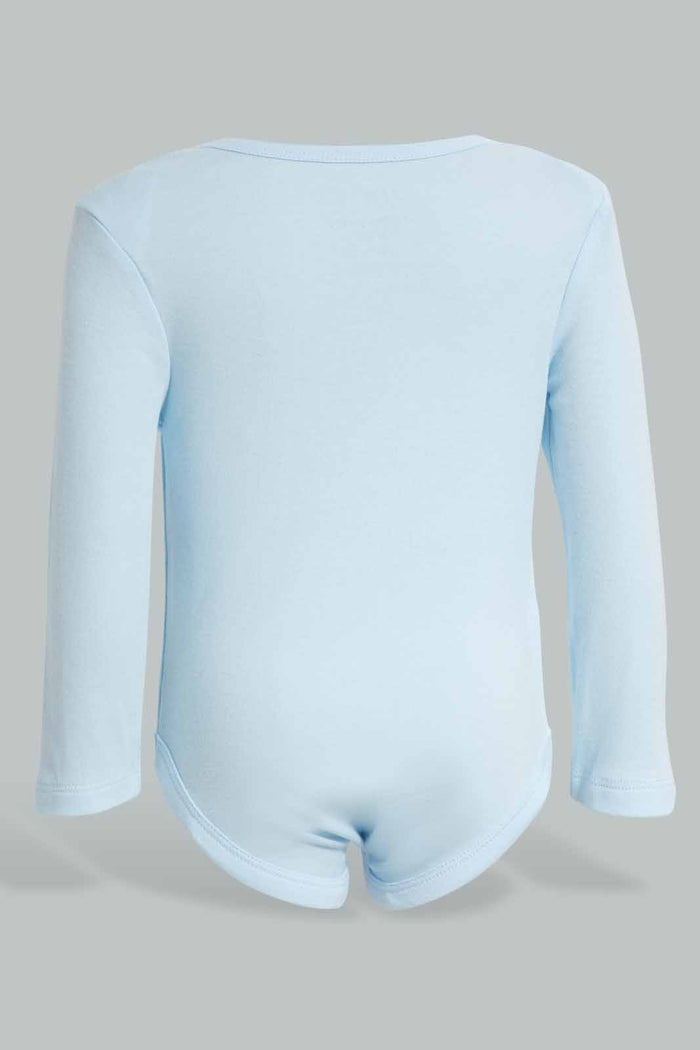 Redtag-Blue-boys-5-pack-body-suit-Category:Bodysuits,-Colour:Blue,-Deals:New-In,-Filter:Baby-(0-to-12-Mths),-NBB-Bodysuits,-New-In-NBB-APL,-Non-Sale,-Section:Boys-(0-to-14Yrs),-W22A-Baby-0 to 12 Months