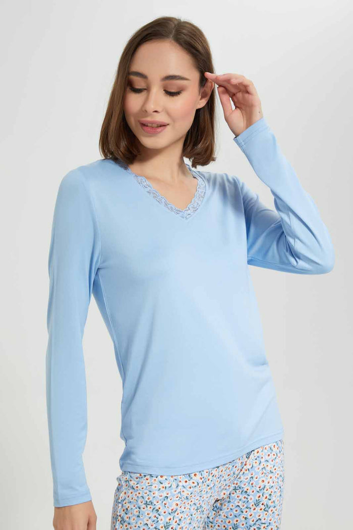 Redtag-Long-Sleeve-Pajama-Set-Botton-Aop-Category:Pyjama-Sets,-Colour:Assorted,-Deals:New-In,-Filter:Women's-Clothing,-New-In-Women-APL,-Non-Sale,-Section:Women,-TBL,-W22A,-Women-Pyjama-Sets--