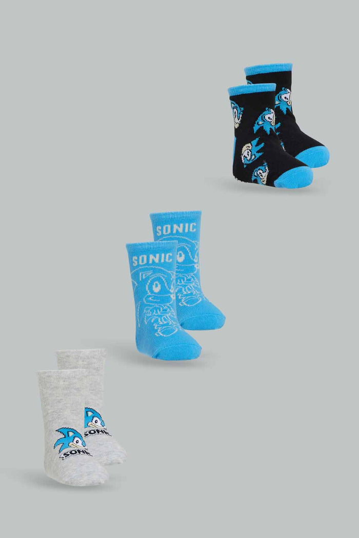 Redtag-3-Pack-Sonic-Socks-365,-BOY-Socks,-Category:Socks,-CHR,-Colour:Assorted,-Deals:New-In,-Dept:Boys,-Filter:Boys-(2-to-8-Yrs),-New-In-BOY-APL,-Non-Sale,-Section:Boys-(0-to-14Yrs)-Boys-2 to 8 Years