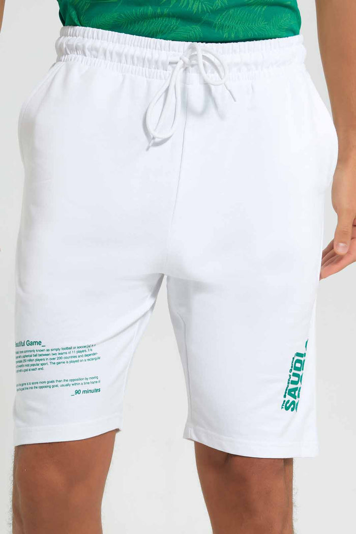 Redtag-KSA-Football-World-Cup-Shorts-Category:Joggers,-Colour:White,-Deals:New-In,-Filter:Men's-Clothing,-Men-Joggers,-New-In-Men-APL,-Non-Sale,-Section:Men,-W22B-Men's-