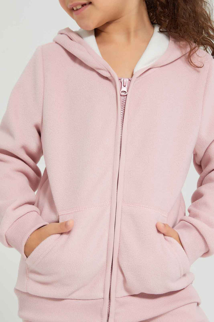Redtag-Pink-L/S-Bonded-Polar-Fleece-Sweatshirt-Category:Sweatshirts,-Colour:Apricot,-Deals:New-In,-Dept:Girls,-Filter:Girls-(2-to-8-Yrs),-GIR-Sweatshirts,-New-In-GIR-APL,-Non-Sale,-Section:Girls-(0-to-14Yrs),-W22B-Girls-2 to 8 Years