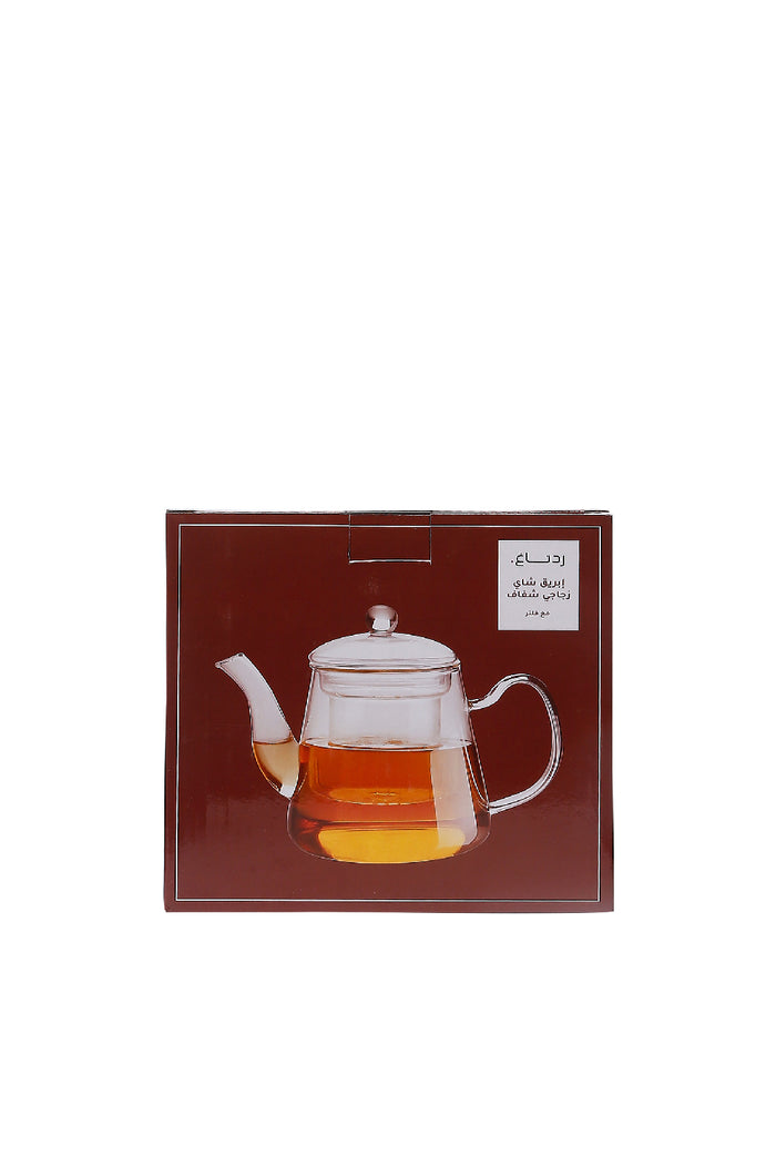 Redtag-Clear-Glass-Tea-Pot-With-Filter-Category:Tea-Pots,-Colour:White,-Deals:New-In,-Dept:Home,-Filter:Home-Dining,-HMW-DIN-Crockery,-New-In-HMW-DIN,-Non-Sale,-S23A,-Section:Homewares-Home-Dining-