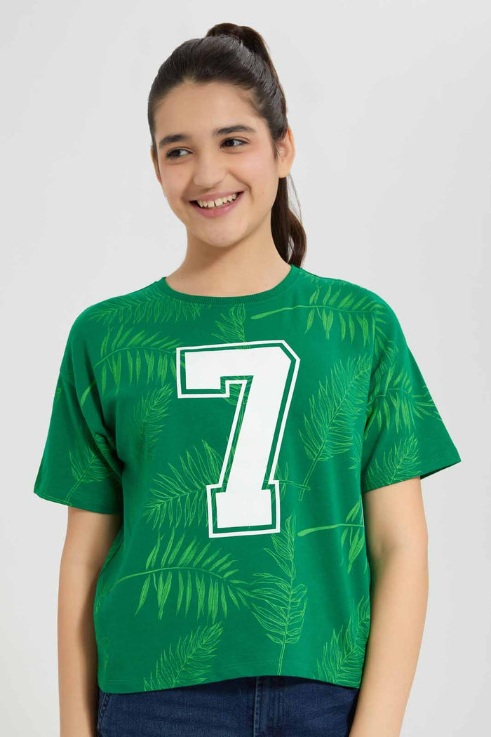 Redtag-Green-Crop-Top-Category:T-Shirts,-Colour:Green,-Deals:New-In,-Filter:Senior-Girls-(8-to-14-Yrs),-FWC,-GSR-T-Shirts,-New-In-GSR-APL,-Non-Sale,-Section:Girls-(0-to-14Yrs),-W22A-Senior-Girls-9 to 14 Years