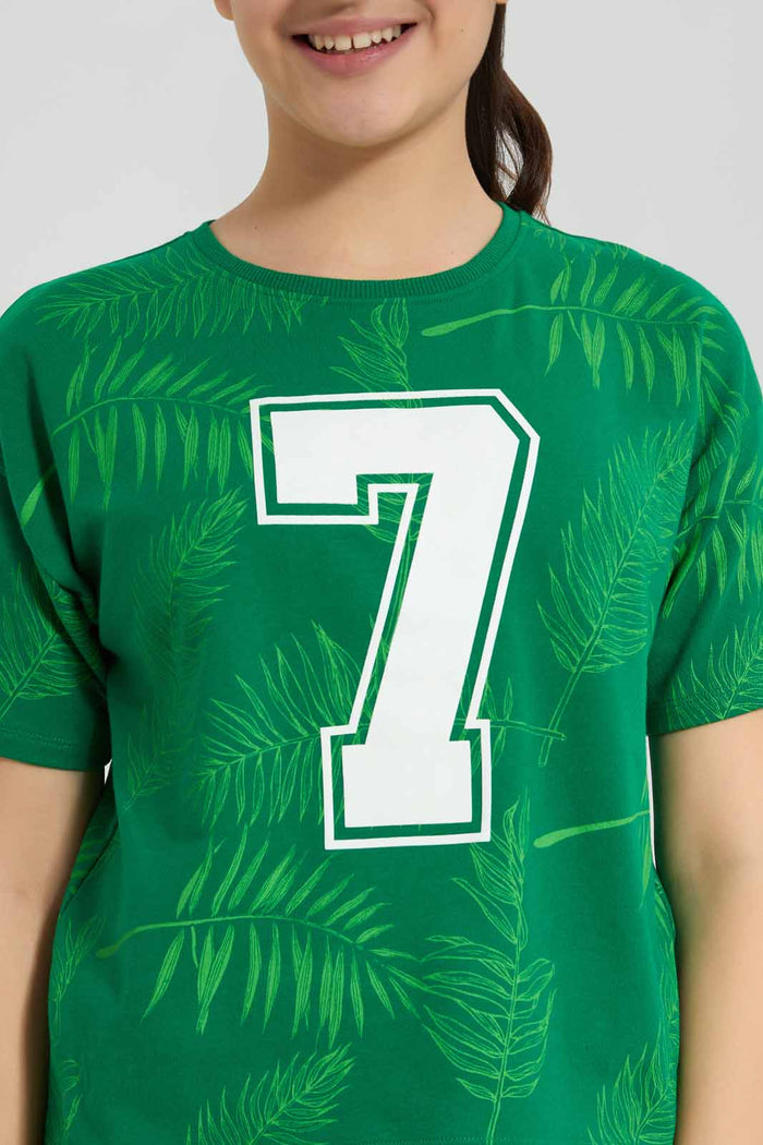 Redtag-Green-Crop-Top-Category:T-Shirts,-Colour:Green,-Deals:New-In,-Filter:Senior-Girls-(8-to-14-Yrs),-FWC,-GSR-T-Shirts,-New-In-GSR-APL,-Non-Sale,-Section:Girls-(0-to-14Yrs),-W22A-Senior-Girls-9 to 14 Years