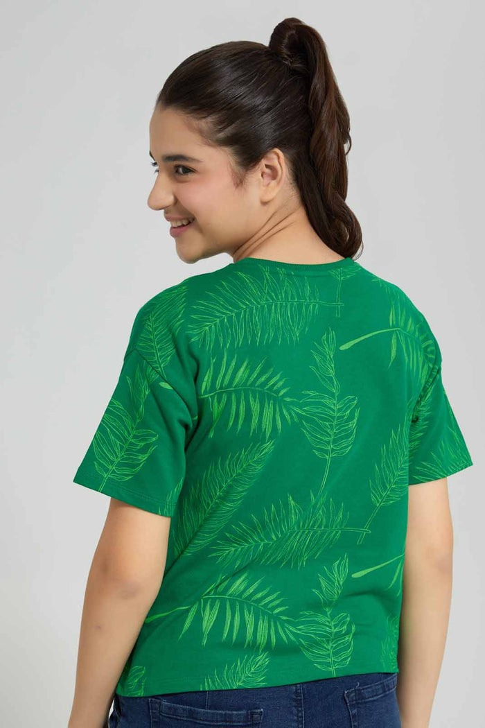 Redtag-Green-Crop-Top-Category:T-Shirts,-Colour:Green,-Deals:New-In,-Filter:Senior-Girls-(8-to-14-Yrs),-FWC,-GSR-T-Shirts,-New-In-GSR-APL,-Non-Sale,-Section:Girls-(0-to-14Yrs),-W22A-Senior-Girls-9 to 14 Years