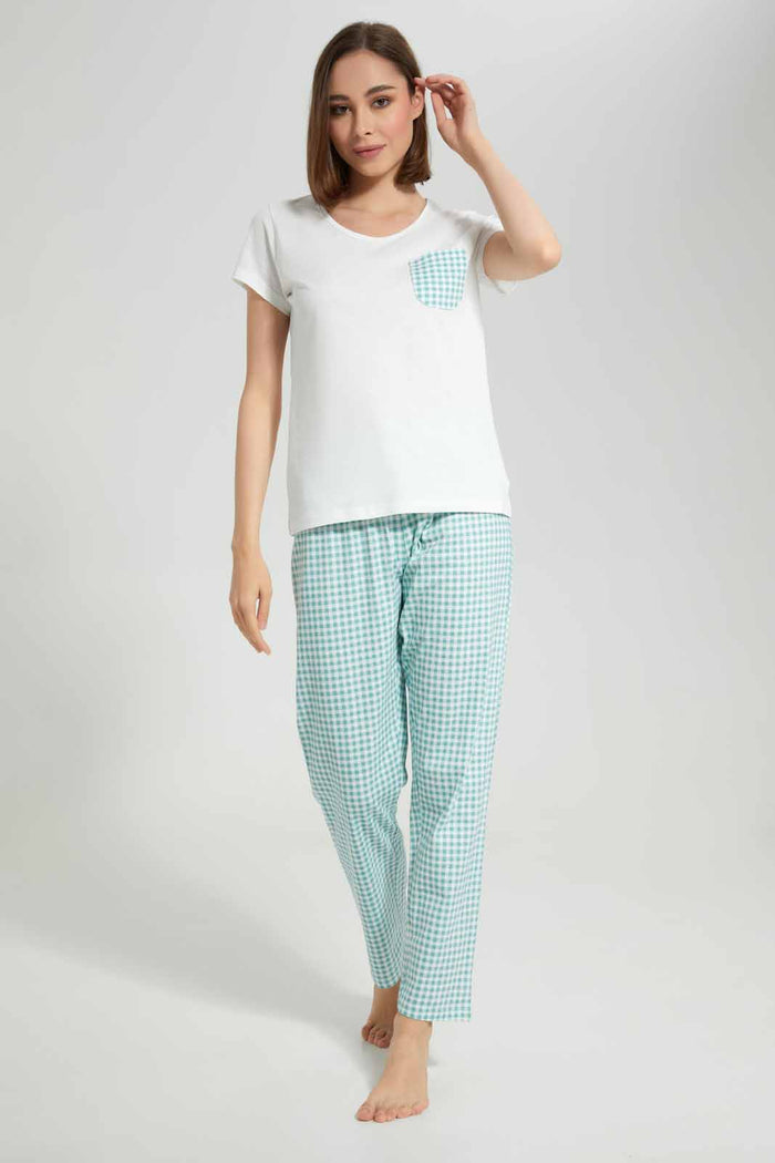 Redtag-Women-Off-White-Ladies-Aop-Pj-With-Vest-Category:Pyjama-Sets,-Colour:White,-Deals:New-In,-Filter:Women's-Clothing,-New-In-Women-APL,-Non-Sale,-Section:Women,-TBL,-W22A,-Women-Pyjama-Sets--