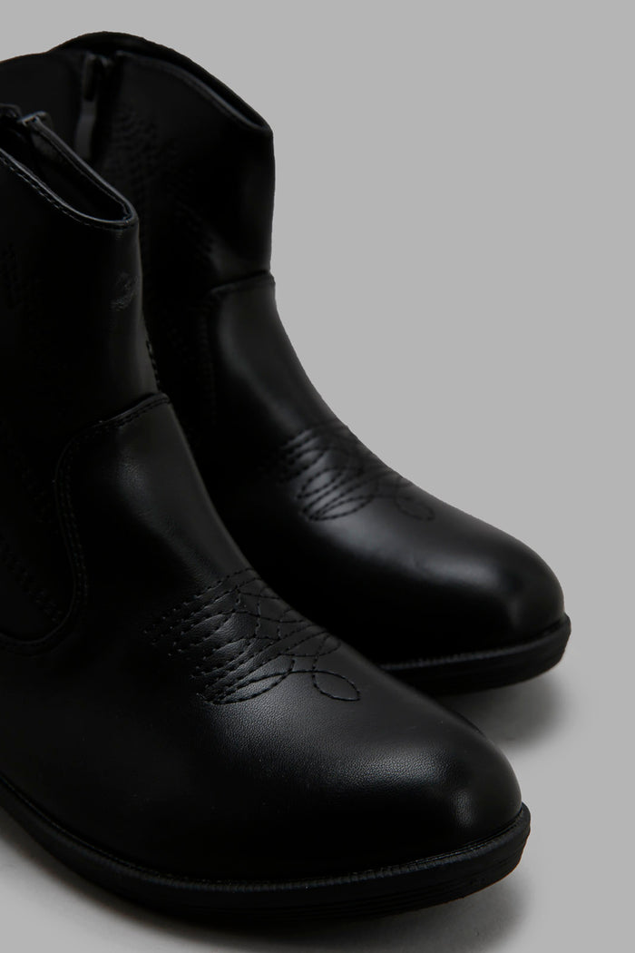 Redtag-Black-Chelsea-Boots-Category:Boots,-Colour:Black,-Deals:New-In,-Filter:Girls-Footwear-(5-to-14-Yrs),-GSR-Boots,-New-In-GSR-FOO,-Non-Sale,-Section:Boys-(0-to-14Yrs),-W22B--