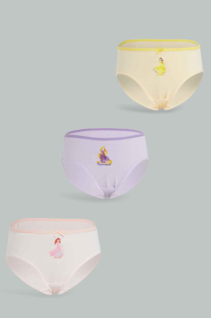 Redtag-Girls-3Pk-Character-Brief---Princesses-365,-Category:Briefs,-Colour:Apricot,-Deals:New-In,-ESS,-Filter:Girls-(2-to-8-Yrs),-GIR-Briefs,-New-In-GIR-APL,-Non-Sale,-Section:Girls-(0-to-14Yrs)-Girls-2 to 8 Years