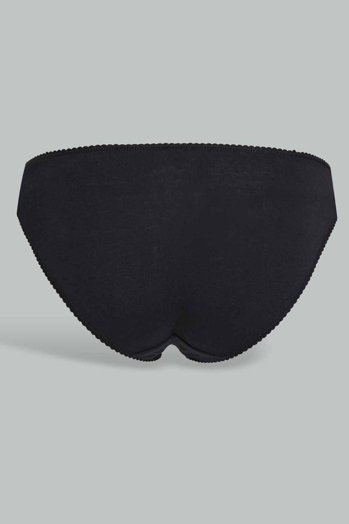 Redtag-Women-Black-Plain-Bikini-Briefs-(5-Pack)-365,-Category:Briefs,-Colour:Black,-Deals:New-In,-Filter:Women's-Clothing,-New-In-Women-APL,-Non-Sale,-Section:Women,-Women-Briefs--