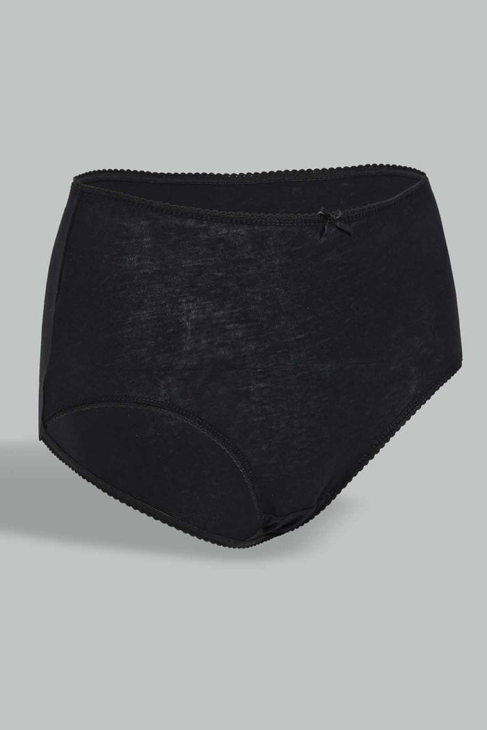 Redtag-Women-Black-Plain-Full-Brief-(5-Pack)-365,-Category:Briefs,-Colour:Black,-Deals:New-In,-Filter:Women's-Clothing,-New-In-Women-APL,-Non-Sale,-Section:Women,-Women-Briefs--