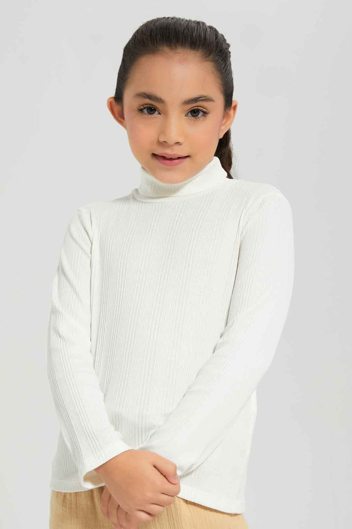 Redtag-Girls-Ls-Brushed-Rib-Plain-Cream-Category:T-Shirts,-Colour:Cream,-Deals:New-In,-Dept:Girls,-Filter:Girls-(2-to-8-Yrs),-GIR-T-Shirts,-New-In-GIR-APL,-Non-Sale,-Section:Girls-(0-to-14Yrs),-TBL,-W22B-Girls-2 to 8 Years