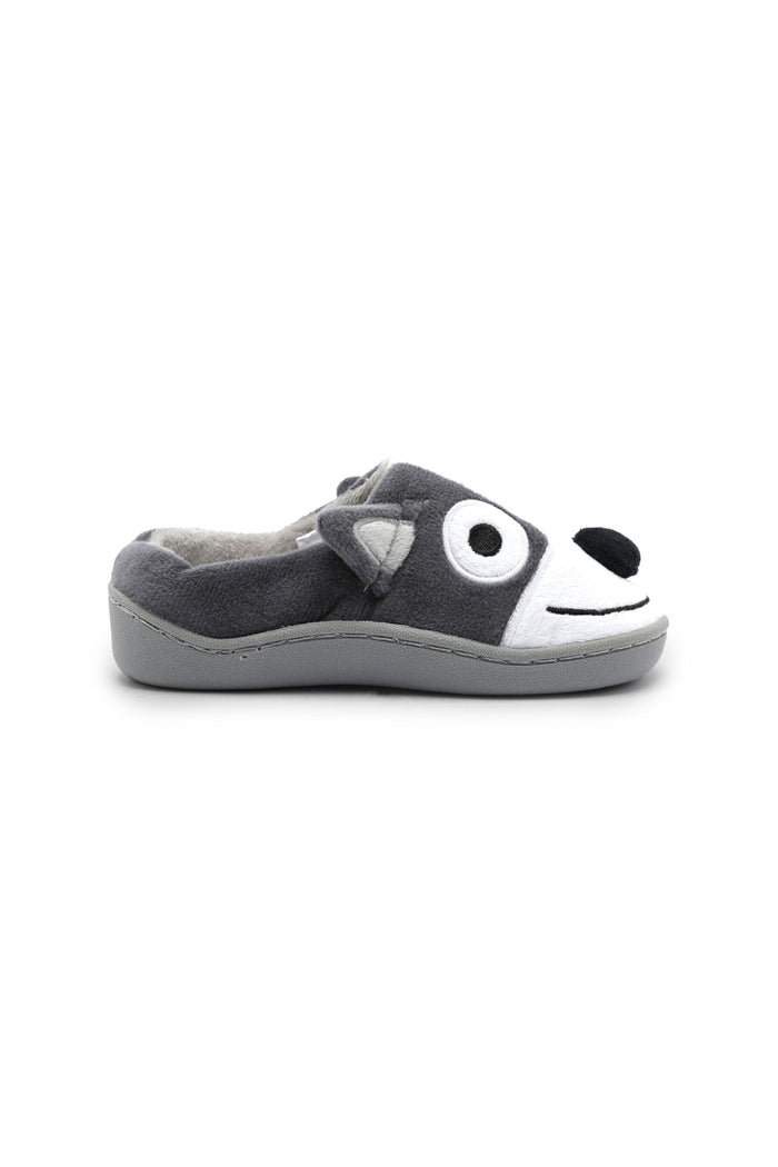 Redtag-Grey-Character-Panda-Slippers-BOY-Slippers,-Category:Slippers,-CHR,-Colour:Charcoal,-Deals:New-In,-Filter:Boys-Footwear-(3-to-5-Yrs),-New-In-BOY-FOO,-Non-Sale,-S23A,-Section:Boys-(0-to-14Yrs)-Boys-3 to 5 Years
