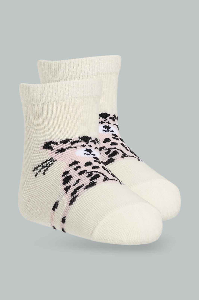 Redtag-Girls-3Pk-Fashion-Beige-Animal-365,-Category:Socks,-Colour:Assorted,-Deals:New-In,-Filter:Girls-(2-to-8-Yrs),-GIR-Socks,-New-In-GIR-APL,-Non-Sale,-Section:Girls-(0-to-14Yrs)-Girls-2 to 8 Years