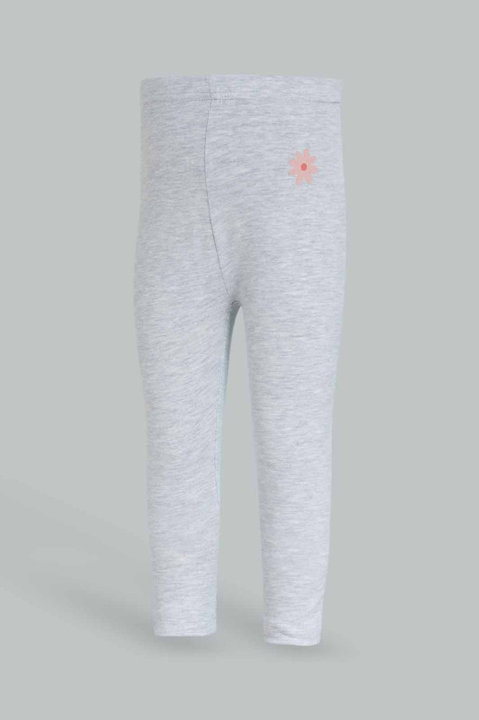 Redtag-Girls-Grey-Melange-Solid-Legging-Category:Leggings,-Colour:Grey,-Deals:New-In,-Dept:Girls,-Filter:Infant-Girls-(3-to-24-Mths),-ING-Leggings,-New-In-ING-APL,-Non-Sale,-S23A,-Section:Girls-(0-to-14Yrs),-TBL-Infant-Girls-3 to 24 Months