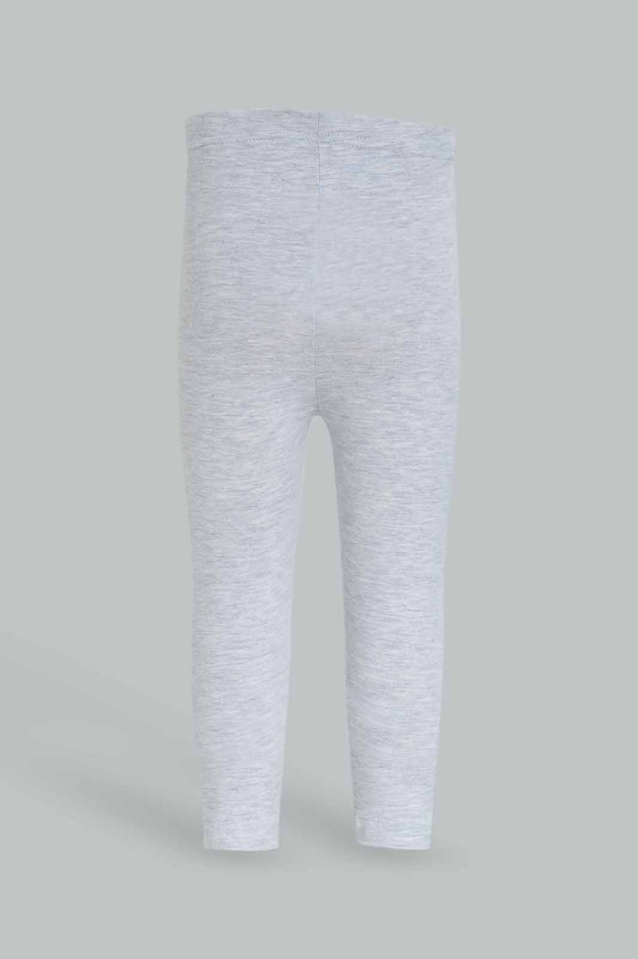 Redtag-Girls-Grey-Melange-Solid-Legging-Category:Leggings,-Colour:Grey,-Deals:New-In,-Dept:Girls,-Filter:Infant-Girls-(3-to-24-Mths),-ING-Leggings,-New-In-ING-APL,-Non-Sale,-S23A,-Section:Girls-(0-to-14Yrs),-TBL-Infant-Girls-3 to 24 Months