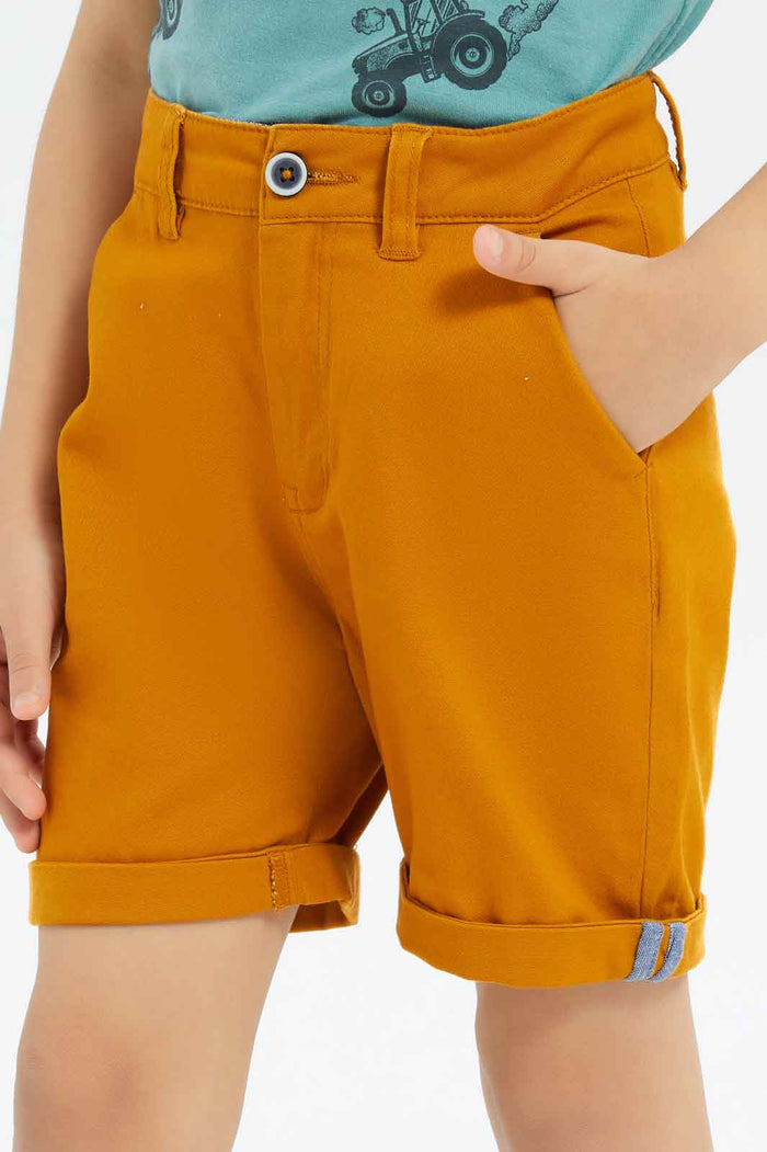 Redtag-Boys-Gold-Chino-Shorts-BOY-Shorts,-Category:Shorts,-Colour:Gold,-Deals:New-In,-Dept:Boys,-Filter:Boys-(2-to-8-Yrs),-New-In-BOY-APL,-Non-Sale,-S23C,-Section:Boys-(0-to-14Yrs),-VLM-Boys-2 to 8 Years