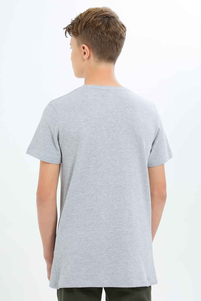 Redtag-Senior-Boys-Grey-Mel-Henley-T-Shirt-B2G1,-BSR-T-Shirts,-Category:T-Shirts,-Colour:Grey,-Deals:New-In,-Dept:Boys,-Filter:Senior-Boys-(8-to-14-Yrs),-H1:KWR,-H2:BSR,-H3:TSH,-H4:TSH,-KWRBSRTSHTSH,-New-In-BSR-APL,-Non-Sale,-ProductType:Henley-T-Shirts,-Promo:TBL,-S23B,-Season:S23B,-Section:Boys-(0-to-14Yrs),-TBL-Senior-Boys-9 to 14 Years
