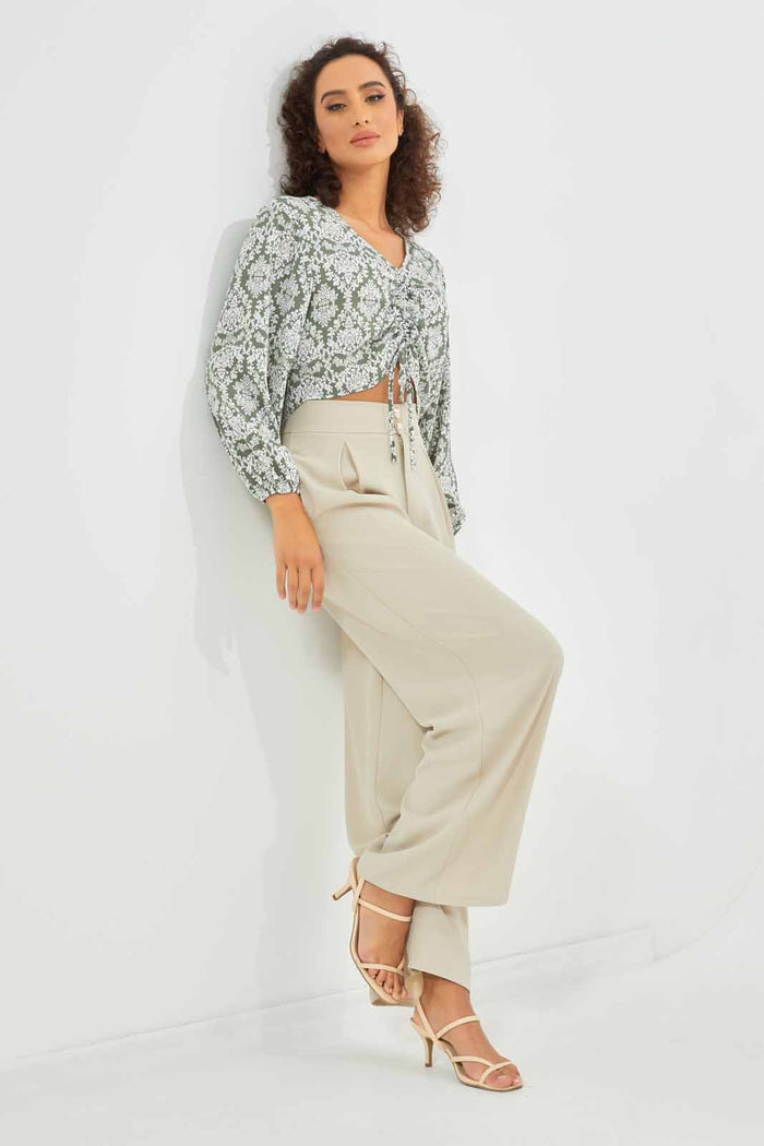 Redtag-Women-Ruched-Front-Crop-Blouse-Print-Category:Blouses,-Colour:Assorted,-Deals:New-In,-Dept:Ladieswear,-Filter:Women's-Clothing,-New-In-Women-APL,-Non-Sale,-S23A,-Section:Women,-Women-Blouses-Women's-