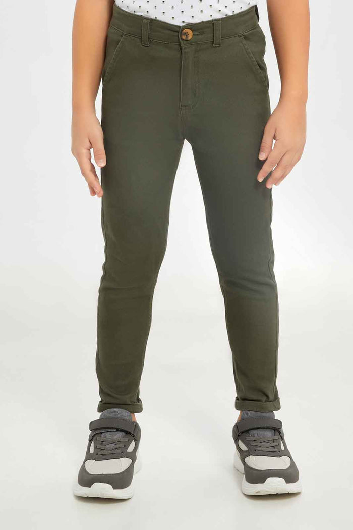 Redtag-Boys-Olive-Chino-Trouser-BOY-Trousers,-Category:Trousers,-Colour:Olive,-Deals:New-In,-Dept:Boys,-Filter:Boys-(2-to-8-Yrs),-New-In-BOY-APL,-Non-Sale,-S23B,-Section:Boys-(0-to-14Yrs),-VLM-Boys-2 to 8 Years