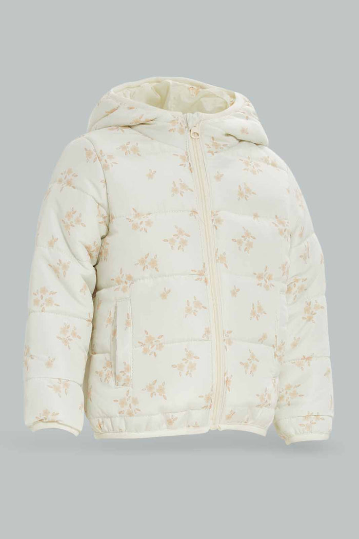 Redtag-Girls-Ivory-Aop-Puffer-Jacket-Category:Jackets,-Colour:Ivory,-Deals:New-In,-Dept:Girls,-Filter:Infant-Girls-(3-to-24-Mths),-ING-Jackets,-New-In-ING-APL,-Non-Sale,-S23A,-Section:Girls-(0-to-14Yrs)-Infant-Girls-