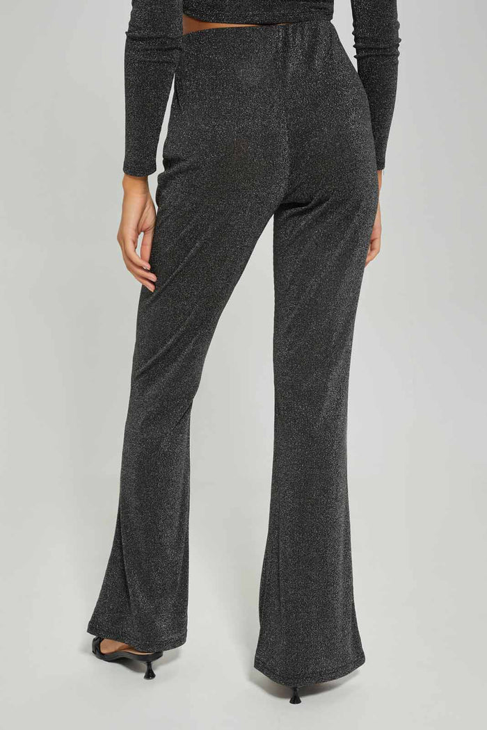 Redtag-Women-Lurex-Flare-Trouser-Category:Trousers,-Colour:Black,-Deals:New-In,-Dept:Ladieswear,-FF,-Filter:Women's-Clothing,-New-In-Women-APL,-Non-Sale,-S23A,-Section:Women,-Women-Trousers-Women's-