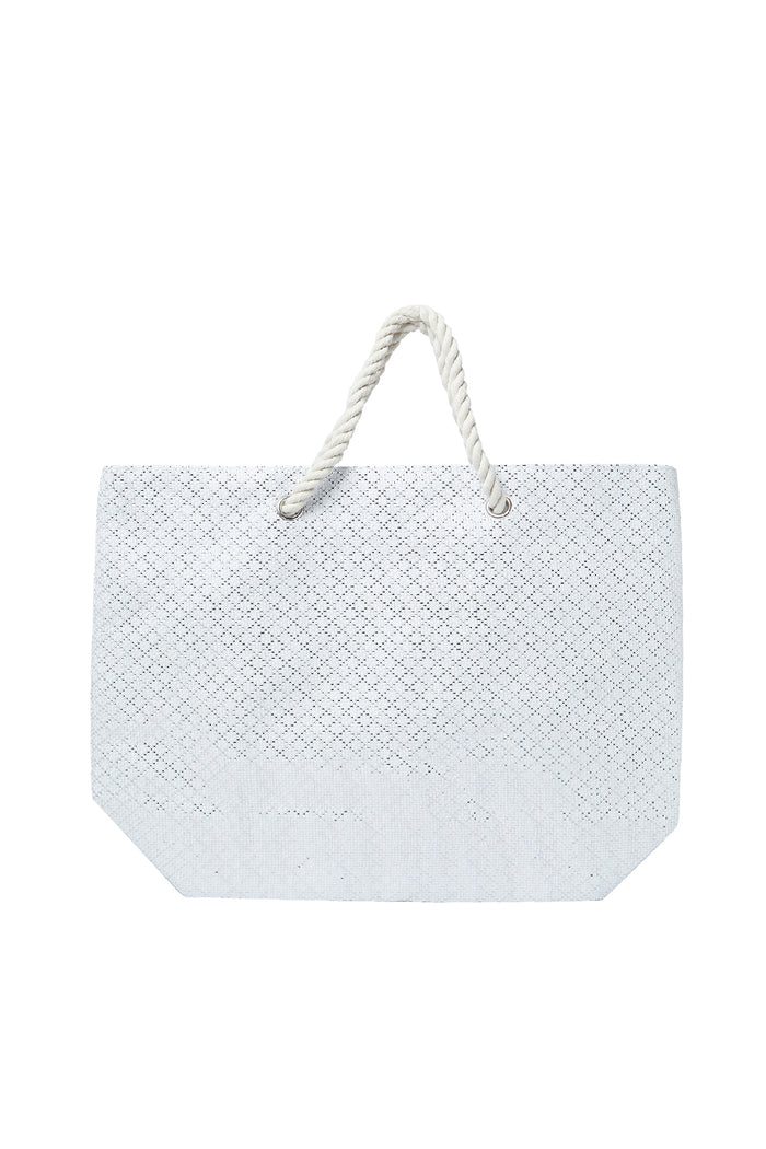 Redtag-White-Embellished-Beach-Bag-Category:Bags,-Colour:White,-Dept:Ladieswear,-Filter:Women's-Accessories,-New-In,-New-In-Women-ACC,-Non-Sale,-S23A,-Section:Women,-Women-Bags-Women-