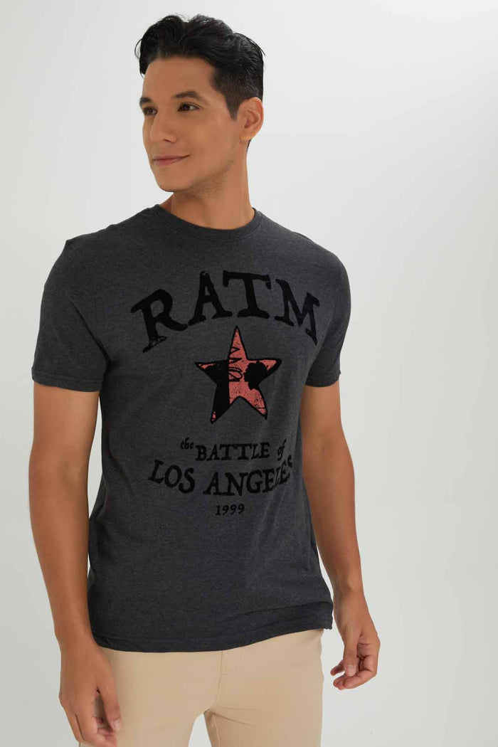 Redtag-Men-Charcoal-Ratm-Black-T-Shirt-Category:T-Shirts,-Colour:Charcoal,-Deals:New-In,-Dept:Menswear,-Filter:Men's-Clothing,-Men-T-Shirts,-New-In-Men-APL,-Non-Sale,-Section:Men,-W22B-Men's-