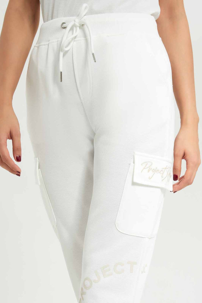 Redtag-Women-Ivory-Active-Jogger-With-Utility-Pockets-Category:Joggers,-Colour:Ivory,-Deals:New-In,-Dept:Ladieswear,-Filter:Women's-Clothing,-New-In-Women-APL,-Non-Sale,-S23A,-Section:Women,-Women-Joggers-Women's-