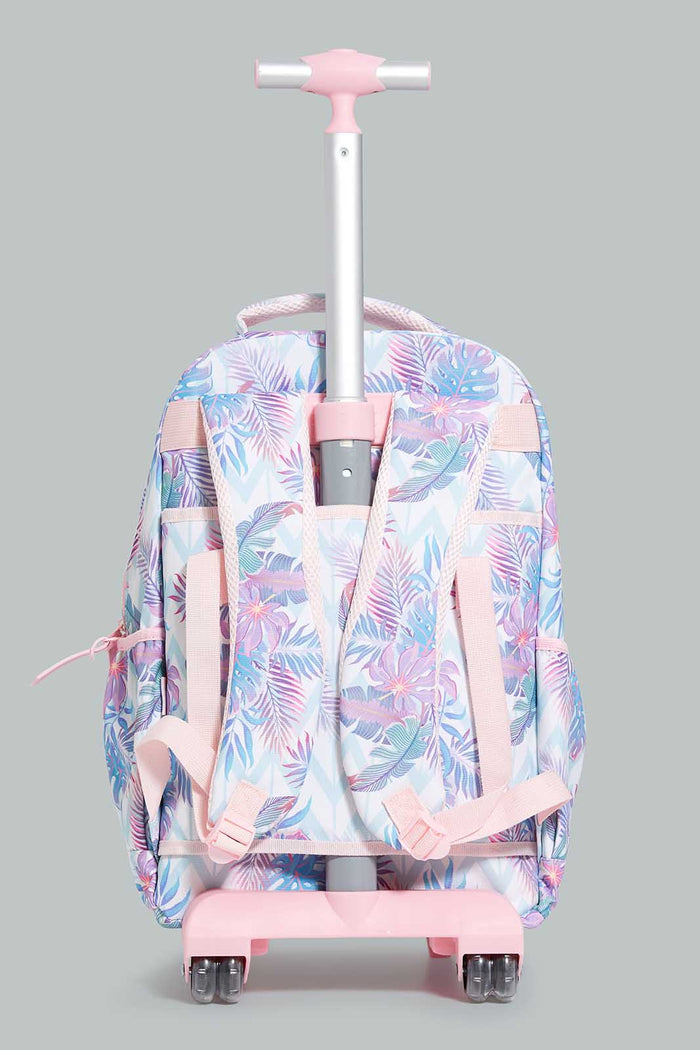 Redtag-Pink-Leaf-Print-Trolley-Bag-With-Pencil-Case-BOY-Trolley,-Category:Bags,-CHR,-Colour:Assorted,-Filter:Boys-Accessories,-New-In,-New-In-BOY-ACC,-Non-Sale,-Section:Boys-(0-to-14Yrs),-W22-Check-