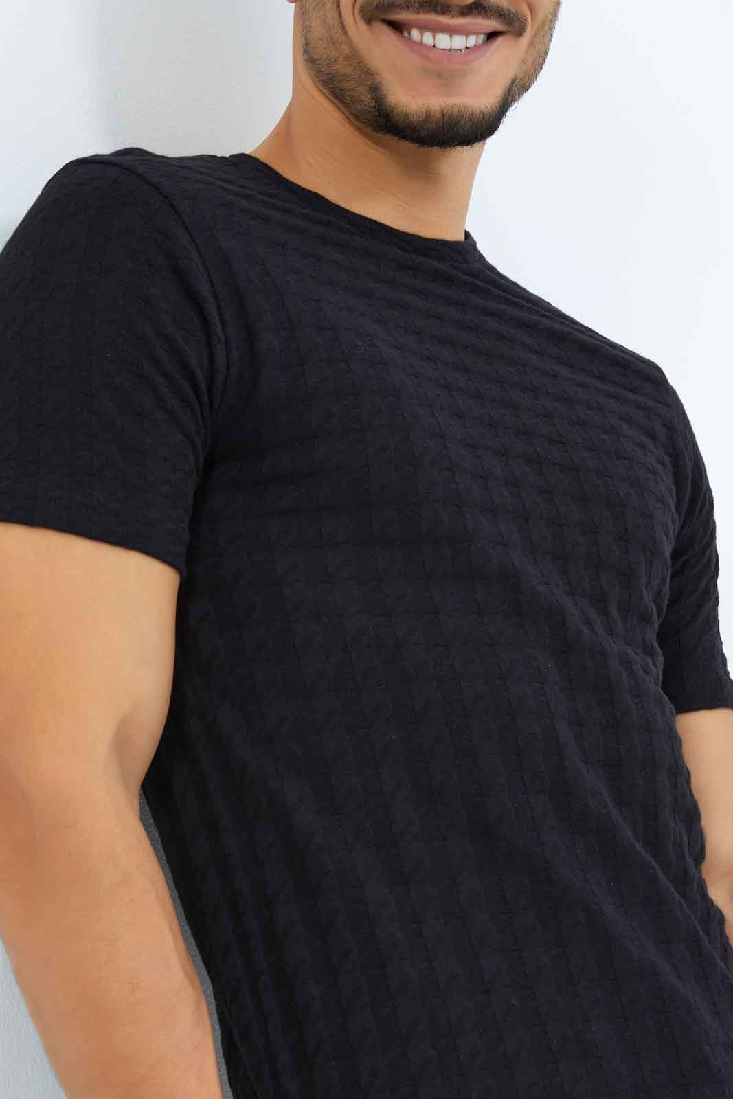 mens black ribbed t shirt