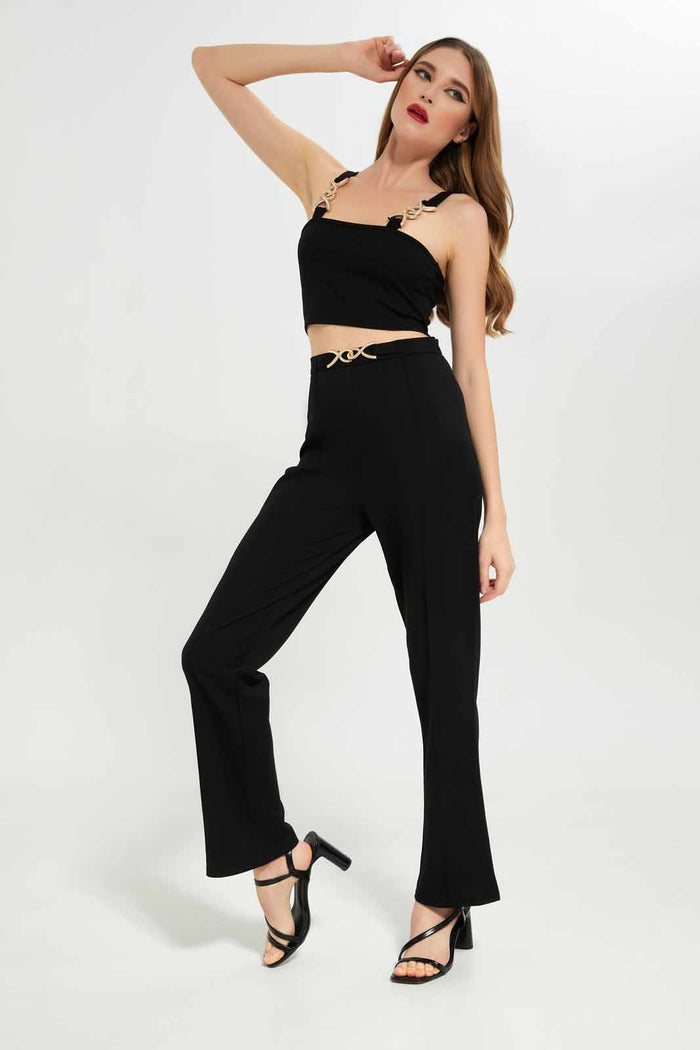 Redtag-Women-Black-Cami-Top-With-Trims-Category:Tops,-Colour:Black,-Deals:New-In,-Dept:Ladieswear,-Filter:Women's-Clothing,-LEC,-LEC-Tops,-New-In-LEC-APL,-Non-Sale,-S23A,-Section:Women-Women's-