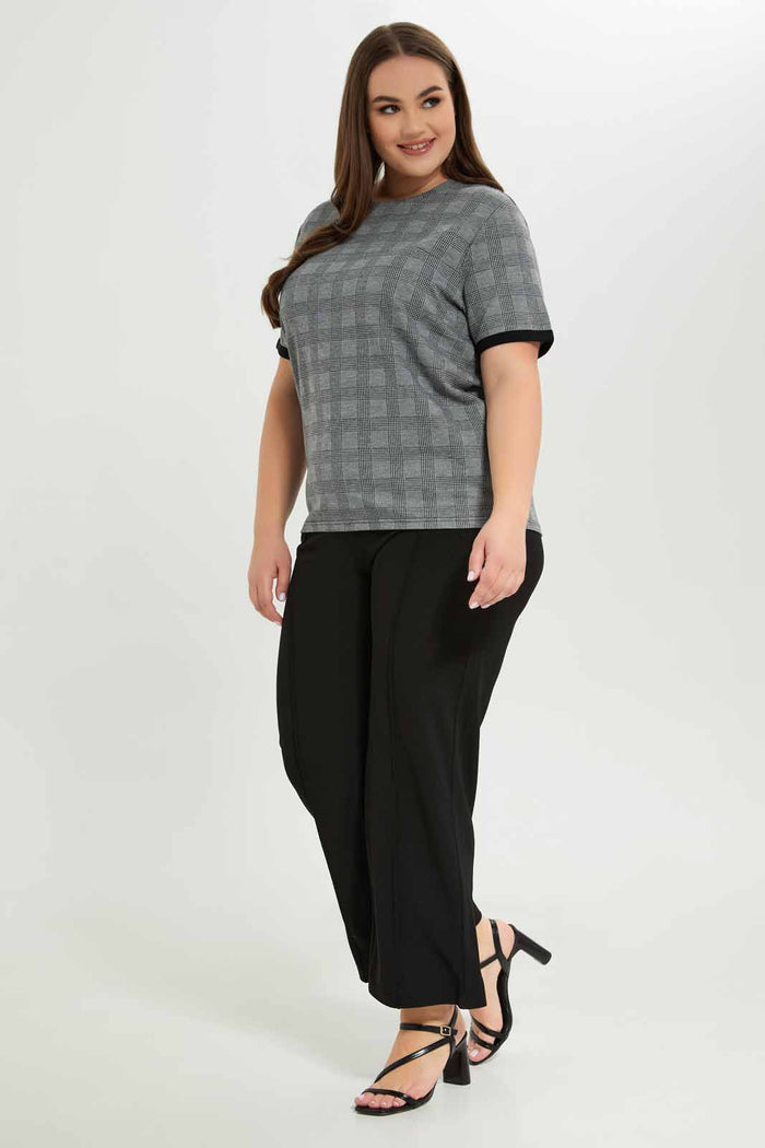 Redtag-Women-Black-Wide-Leg-Pintuck-Detail-Trouser-Category:Trousers,-Colour:Black,-Deals:New-In,-Dept:Ladieswear,-Filter:Plus-Size,-LDP-Trousers,-New-In-LDP-APL,-Non-Sale,-S23A,-Section:Women-Women's-