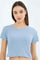 Redtag-Women-Blue-Rib-Cropped-Tee-Category:T-Shirts,-Colour:Blue,-Deals:2-FOR-37,-Deals:New-In,-Dept:Ladieswear,-Filter:Women's-Clothing,-KSH,-New-In-Women-APL,-Non-Sale,-S23A,-Section:Women,-Women-T-Shirts-Women's-