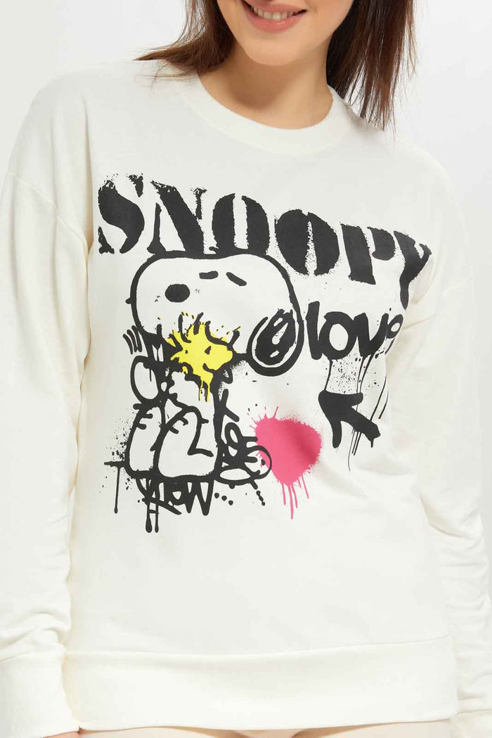 Redtag-Women-White-Snoopy-Printed-Sweatshirt-Category:Sweatshirts,-Colour:White,-Deals:New-In,-Dept:Ladieswear,-Filter:Women's-Clothing,-New-In-Women-APL,-Non-Sale,-S23A,-Section:Women,-TBL,-Women-Sweatshirts-Women's-