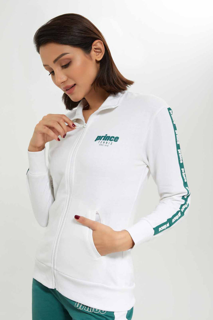 Redtag-Women-White-Prince-Print-Zipthrough-Sweatshirt-With-Side-Tape-Category:Sweatshirts,-Colour:White,-Deals:New-In,-Dept:Ladieswear,-FF,-Filter:Women's-Clothing,-New-In-Women-APL,-Non-Sale,-S23A,-Section:Women,-Women-Sweatshirts-Women's-