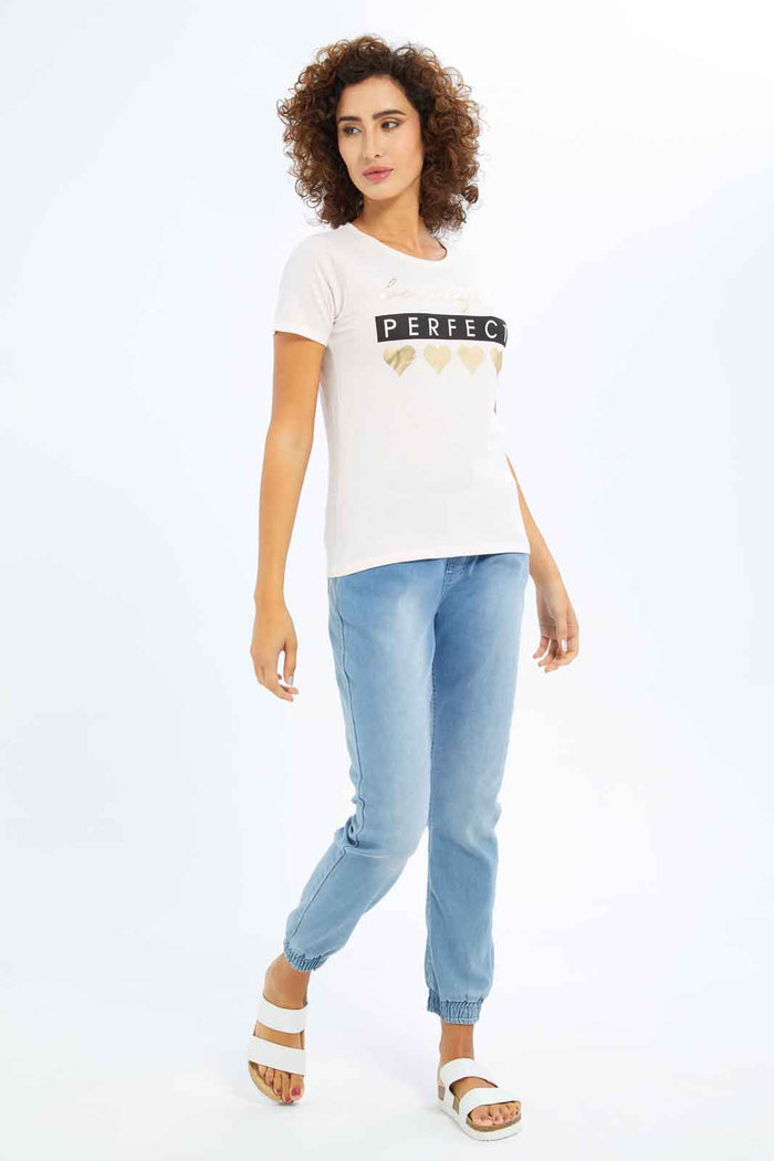 Redtag-Women-Pink-Photographic-Print-T-Shirt-Category:T-Shirts,-Colour:Apricot,-Deals:New-In,-Dept:Ladieswear,-Filter:Women's-Clothing,-New-In-Women-APL,-Non-Sale,-S23A,-Section:Women,-TBL,-Women-T-Shirts-Women's-