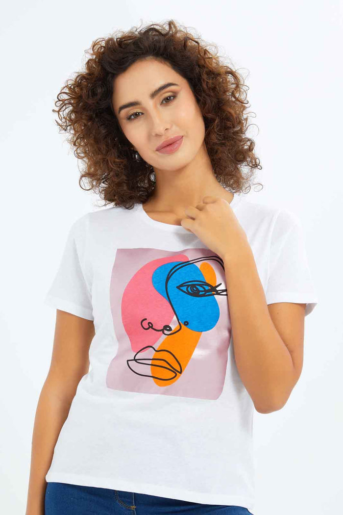 Redtag-Women-White-Photographic-Print-T-Shirt-Category:T-Shirts,-Colour:White,-Deals:New-In,-Dept:Ladieswear,-Filter:Women's-Clothing,-New-In-Women-APL,-Non-Sale,-S23A,-Section:Women,-TBL,-Women-T-Shirts-Women's-