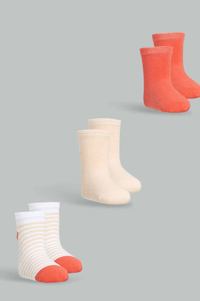 Redtag-Girls-3Pk-Ankle-Kidden-Sock---Oranges-365,-Category:Socks,-Colour:Orange,-Deals:New-In,-Dept:Girls,-Filter:Girls-(2-to-8-Yrs),-GIR-Socks,-New-In-GIR-APL,-Non-Sale,-Section:Girls-(0-to-14Yrs)-Girls-2 to 8 Years